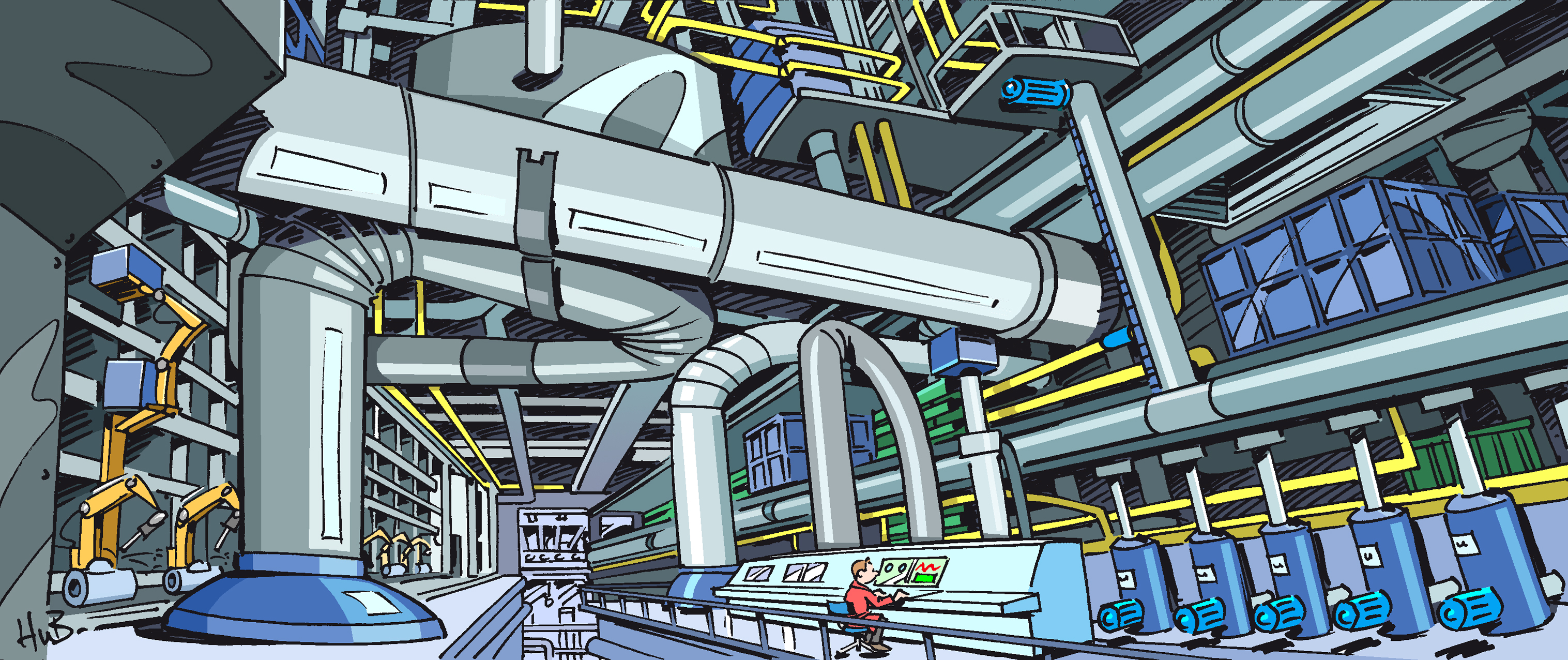 Dessin L’usine du futur : vers l’avènement de la robotique collaborative